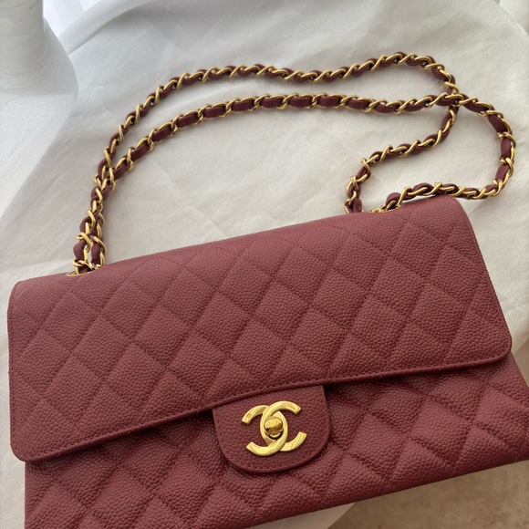 This is an authentic chanel  quilted medium doble flat in bergamot, - Picture 13 of 15